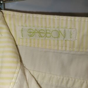 Vintage 80s Sasson Lime Green Striped Pants High Waist Tapered Baggy Pastel RARE